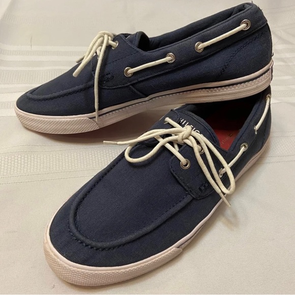 Navy Canvas Boat Shoes/ Loafers Freshly Laundered- EUC size...